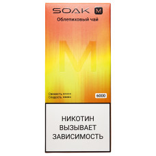 Вейп SOAK M 6000 Sea Buckthorne Tea Облепиховый чай Одноразовый