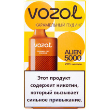 Вейп Vozol Alien 5000 тяг Карамельный Пудинг 2% Одноразовый